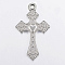 Non-Tarnish 304 Stainless Steel Pendants, Cross with Heart, Stainless Steel Color, 50x31x3mm, Hole: 2.5mm