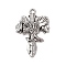 Tibetan style Alloy Pendants, Eagle with Sword Charm, Antique Silver, 47.5x32.5x5mm, Hole: 3mm