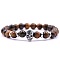 Natural Tiger Eye Stretch Bracelets, Skull