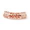 Brass Micro Pave Cubic Zirconia Beads, Hollow, Curve Tube, Rose Gold, 21x6mm, Hole: 2.8mm