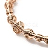 304 Stainless Steel Spiral Beaded Bangle BJEW-P283-17M-3