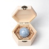 Natural Kyanite Round Ball Display Decorations with Wooden Box PW-WG82916-03-1