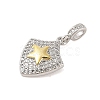 Rack Plating Brass Micro Pave Clear Cubic Zirconia Pendants X-KK-S380-37A-P-2