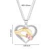 Hand in Hand Love Heart Pendant Necklace Cute Hollow Heart Dangle Necklace Charms Jewelry Gifts for Mom Women Mother's Day Christmas Birthday Anniversary JN1100A-2
