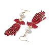 Handmade Seed Beads Dangle Earrings EJEW-MZ00138-3