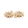 Brass Micro Pave Clear Cubic Zirconia Charms KK-A156-20LG-3