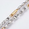 Men's 304 Stainless Steel Bar Link Chain Necklaces NJEW-P218-01C-2