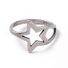 201 Stainless Steel Star Finger Ring RJEW-J051-21P-2