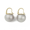 Brass with Plastic Imitation Pearl Round Hoop Earrings EJEW-Q391-04G-02-2