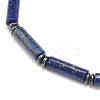 Natural Lapis Lazuli(Dyed) Column & Synthetic Hematite Stretch Bracelet BJEW-JB08458-03-4