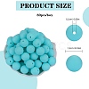 80Pcs Round Silicone Focal Beads SIL-SZ0001-24-33-2