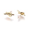 Brass Stud Earrings EJEW-F809-02-3