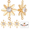 Beebeecraft Brass Clear Cubic Zirconia Connector Charms KK-BBC0002-18-1