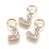 Brass Micro Pave Cubic Zirconia Charms ZIRC-F111-08G-09-1