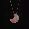 Natural Rose Quartz Moon Pendant Necklaces PW-WG44219-01-1