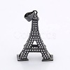 Eiffel Tower Brass Micro Pave Cubic Zirconia Pendants ZIRC-P008-25-NR-2