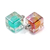 AB Color Resin Cube Pendants RESI-U002-04-2