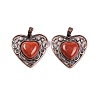 Natural Red Jasper Peach Love Heart Pendants G-G158-01-02-1