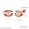 Shell Shape Tin Alloy and Round Imitation Pearl Stud Earrings EJEW-BB16330-3