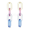 2Pair 2 Color Candy Color Acrylic Cable Chain Tassel Dangle Stud Earrings for Women EJEW-JE04769-7