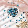 WADORN 150 Sets 3 Style Plastic Imitation Turquoise Garment Rivets FIND-WR0007-54-4