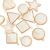 12Pcs 6 Styles Natural Shell Pendants BSHE-TA0002-06-10