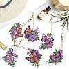 6Pcs Butterfly DIY Diamond Painting Keychain Kit PW-WG95088-01-4