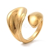 304 Stainless Steel Open Cuff Rings for Unisex RJEW-Z076-11G-03-4