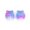 Two Tone Transparent Spray Painted Glass Beads GLAA-T022-22-C03-2