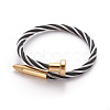304 Stainless Steel Torque Bangles and Finger Ring Jewelry Sets SJEW-L137-02-2