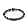 Microfiber Leather Braided Round Cord Bracelet with 304 Stainless Steel Clasp for Men Women BJEW-C021-27P-2