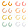 ANATTASOUL 8 Pairs 8 Colors Acrylic Arch Stud Earrings EJEW-AN0003-38-1