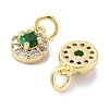 Brass Micro Pave Cubic Zirconia Charms KK-C051-12G-04-2