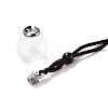 Teardrop Openable Container Glass Pendant Necklace NJEW-P258-02-3