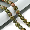 Natural Unakite Beads Strands G-H023-A02-01-2