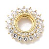 Rack Plating Brass Micro Pave Clear Cubic Zirconia Cabochon Connector Setttings KK-L224-027G-02-1