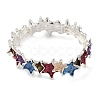 Alloy Enamel Links Stretch Bangles BJEW-B100-02-2