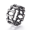 Steampunk Style 304 Stainless Steel Wide Band Rings RJEW-D073-01B-AS-2
