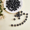 20Pcs Black Cube Letter Silicone Beads 12x12x12mm Square Dice Alphabet Beads with 2mm Hole Spacer Loose Letter Beads for Bracelet Necklace Jewelry Making JX433J-1