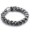 Titanium Steel Skull Link Chain Bracelet for Men WG51201-07-1