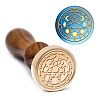 Brass Wax Seal Stamp with Handle AJEW-WH0184-1058-5