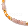 Bohemian Style Natural Sunstone & Glass Braided Bead Bracelet BJEW-JB10136-03-3