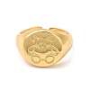 Rack Plating Brass Bear Open Cuff Rings RJEW-C050-04G-2