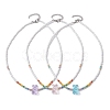 3 PCS Bear Shape Acrylic Beaded Necklaces NJEW-JN04632-1