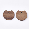 Undyed Walnut Wood Pendants X-WOOD-T023-04-2