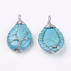 Synthetic Turquoise Big Pendants G-G956-A09-FF-2
