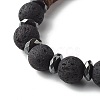 Natural Coconut Rondelle Beads Stretch Bracelet for Men Women BJEW-JB06771-02-4