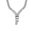 304 Stainless Steel with Cubic Zirconia Necklace NJEW-Q322-01P-2