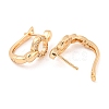 Brass Micro Pave Clear Cubic Zirconia Hoop Earrings EJEW-A107-01C-KCG-2