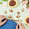  DIY Cattle Silicone Beads Knitting Needle Protectors/Knitting Needle Stoppers with Stitch Markerss IFIN-NB0001-55-3